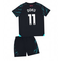 Dětský fotbalový dres Manchester City Jeremy Doku #11 2023-24 Třetí Krátký Rukáv (+ trenýrky)